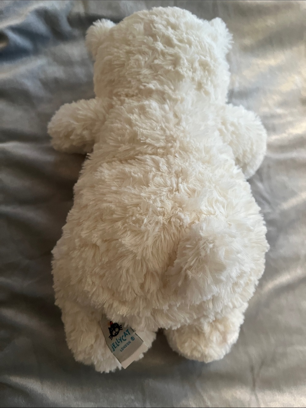 Jellycat Cream Fluffy Plush with Logo Tag - Picture 3 of 3